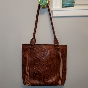 Patricia Nash Burnished Tooled Rena Tote